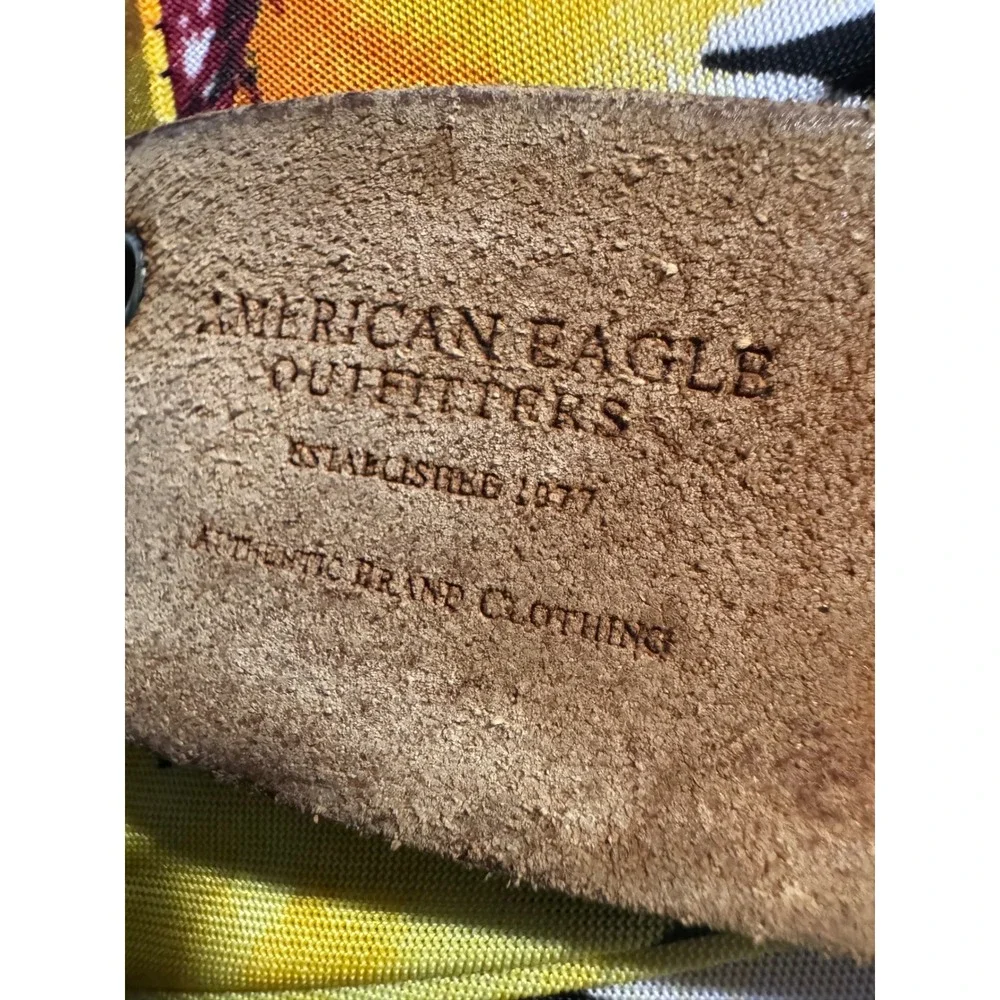 American Eagle Double Prong Grommet Belt 1977 Patch Vintage Y2K sz 36 Preloved